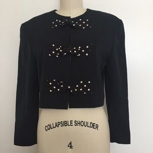 Vintage Mondi Black Cropped Blazer Jacket